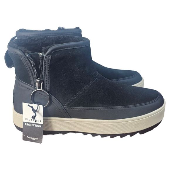 Koolaburra Ugg Women's SZ 6 Black Zip Lined Boot Bootie Waterproof Sneaker Shoes - Picture 1 of 9